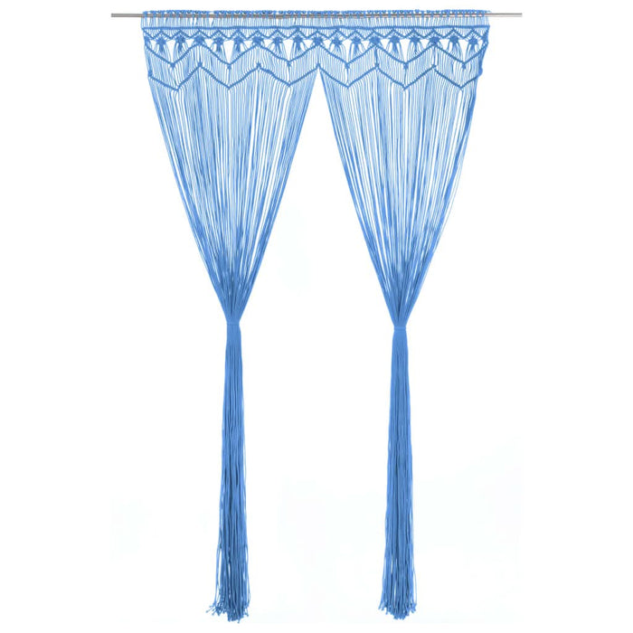 Perdea macrame, albastru, 140 x 240 cm, bumbac - WALTI WALTI