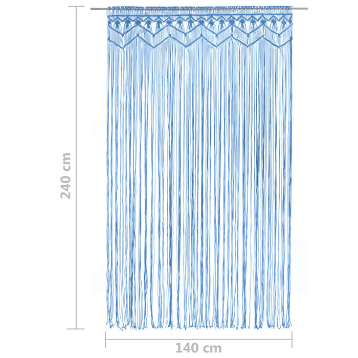 Perdea macrame, albastru, 140 x 240 cm, bumbac - WALTI WALTI