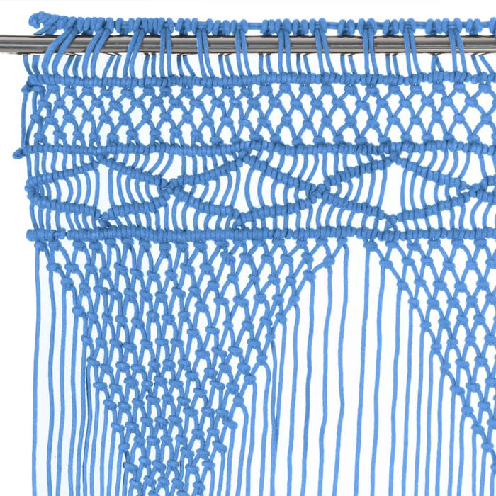 Perdea macrame, albastru, 140 x 240 cm, bumbac - WALTI WALTI