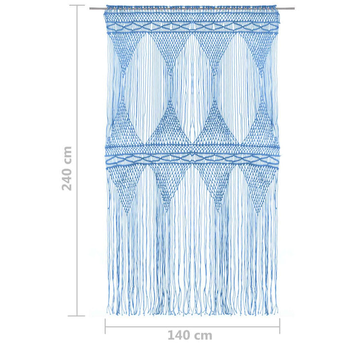Perdea macrame, albastru, 140 x 240 cm, bumbac - WALTI WALTI
