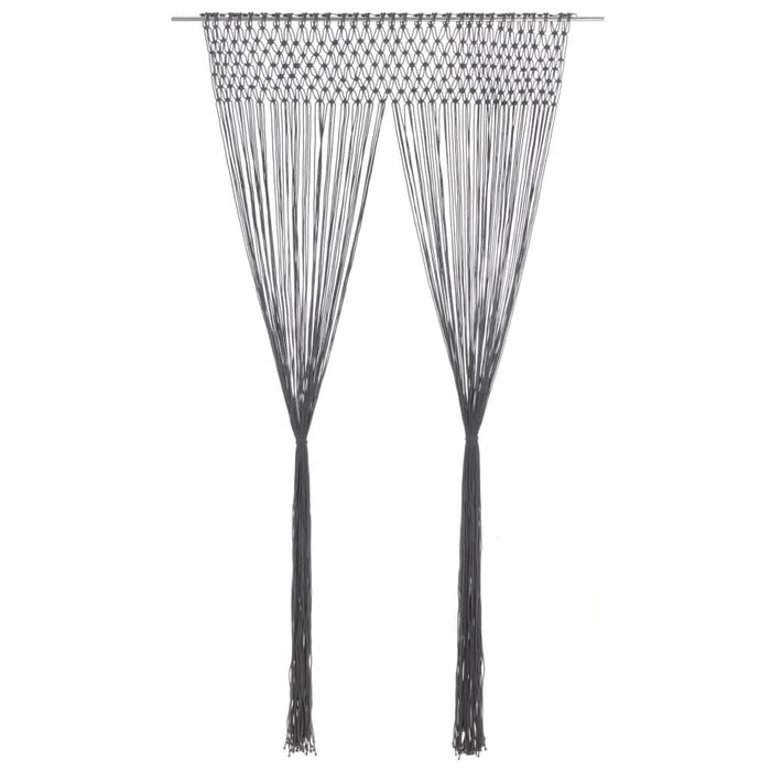 Perdea macrame, antracit, 140 x 240 cm, bumbac - WALTI WALTI