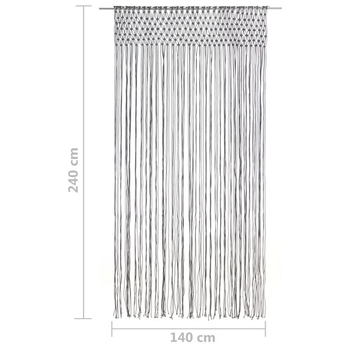 Perdea macrame, antracit, 140 x 240 cm, bumbac - WALTI WALTI
