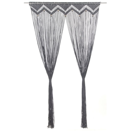 Perdea macrame, antracit, 140 x 240 cm, bumbac - WALTI WALTI