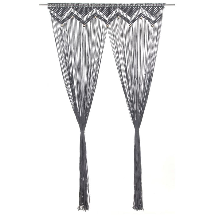 Perdea macrame, antracit, 140 x 240 cm, bumbac - WALTI WALTI
