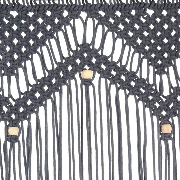 Perdea macrame, antracit, 140 x 240 cm, bumbac - WALTI WALTI