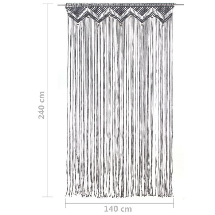 Perdea macrame, antracit, 140 x 240 cm, bumbac - WALTI WALTI