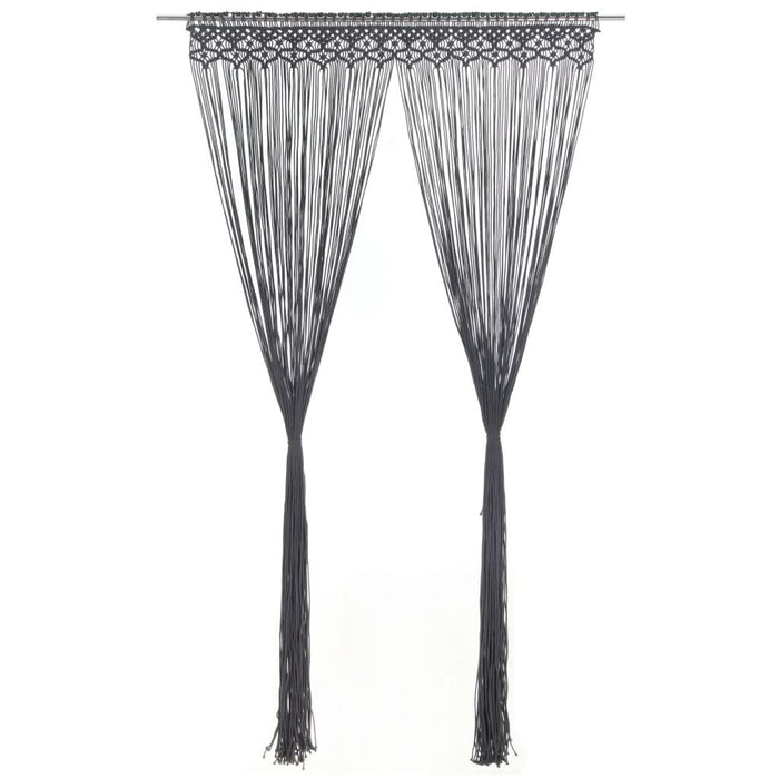Perdea macrame, antracit, 140 x 240 cm, bumbac - WALTI WALTI