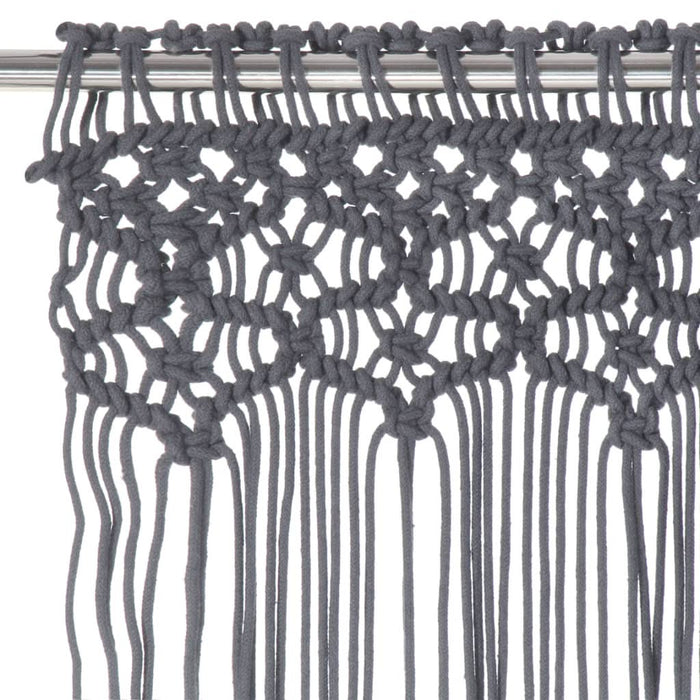 Perdea macrame, antracit, 140 x 240 cm, bumbac - WALTI WALTI