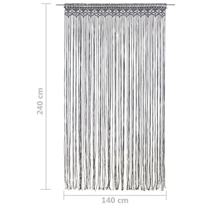 Perdea macrame, antracit, 140 x 240 cm, bumbac - WALTI WALTI