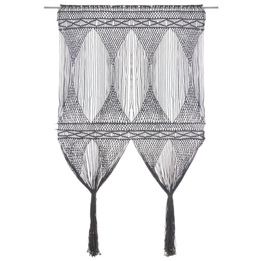 Perdea macrame, antracit, 140 x 240 cm, bumbac - WALTI WALTI