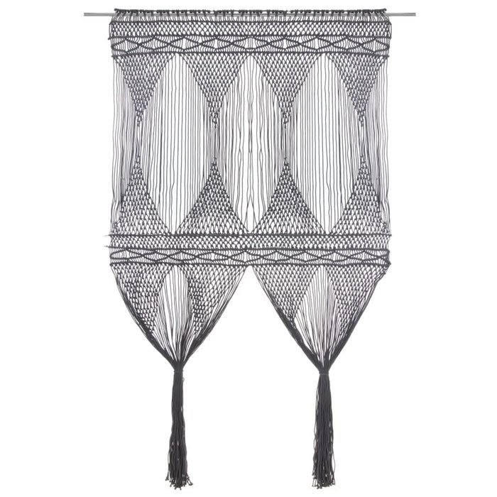 Perdea macrame, antracit, 140 x 240 cm, bumbac - WALTI WALTI