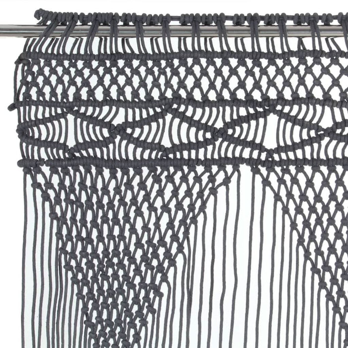 Perdea macrame, antracit, 140 x 240 cm, bumbac - WALTI WALTI