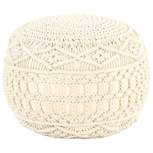 Taburet puf macrame lucrat manual, 45 x 30 cm, bumbac - WALTI WALTI