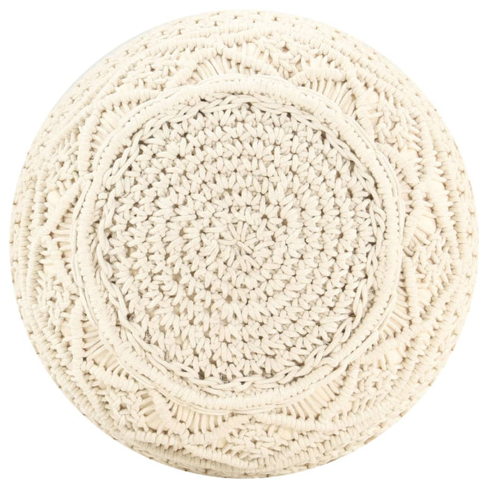 Taburet puf macrame lucrat manual, 45 x 30 cm, bumbac - WALTI WALTI