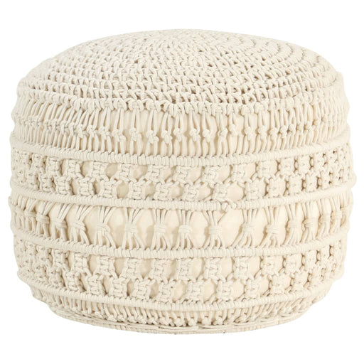 Taburet puf macrame lucrat manual, 45 x 30 cm, bumbac - WALTI WALTI