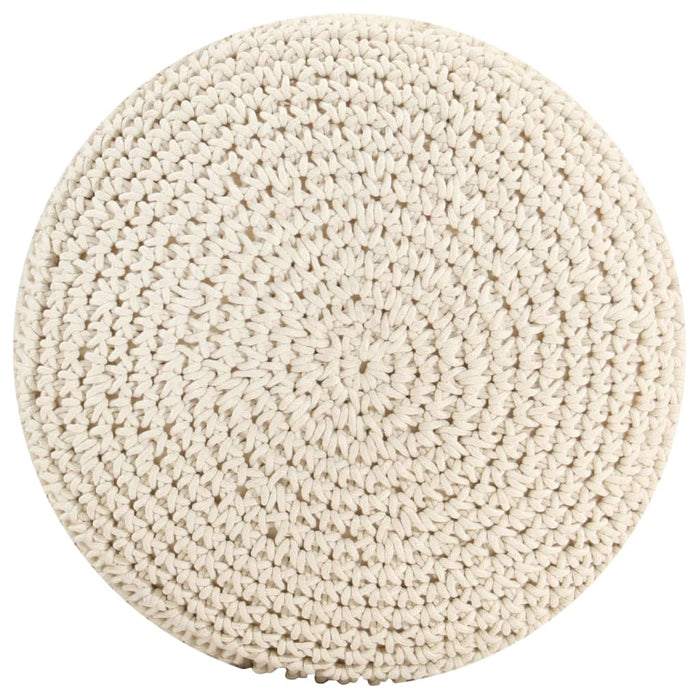 Taburet puf macrame lucrat manual, 45 x 30 cm, bumbac - WALTI WALTI