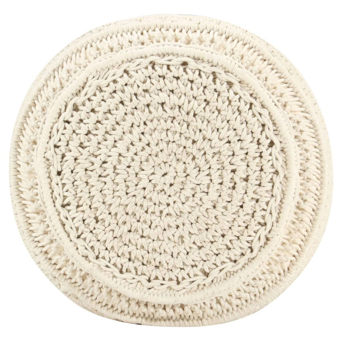 Taburet puf macrame lucrat manual, 45 x 30 cm, bumbac - WALTI WALTI