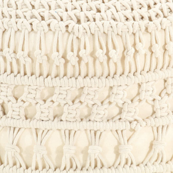 Taburet puf macrame lucrat manual, 45 x 30 cm, bumbac - WALTI WALTI