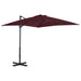 Umbrelă suspendată cu stâlp aluminiu, roșu bordo, 250x250 cm - WALTI WALTI