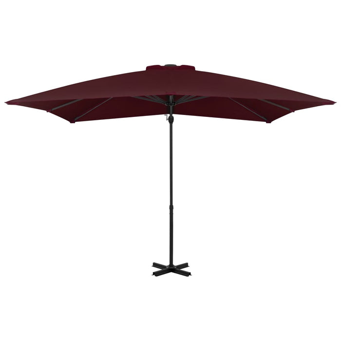 Umbrelă suspendată cu stâlp aluminiu, roșu bordo, 250x250 cm - WALTI WALTI