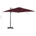 Umbrelă suspendată cu stâlp aluminiu, roșu bordo, 250x250 cm - WALTI WALTI