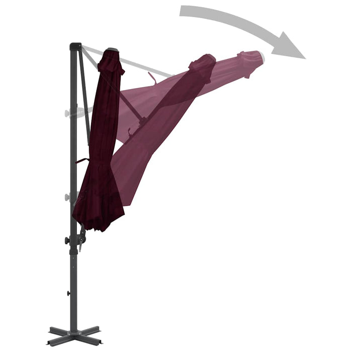 Umbrelă consolă de grădină, stâlp din aluminiu, roșu, 300 cm WALTI