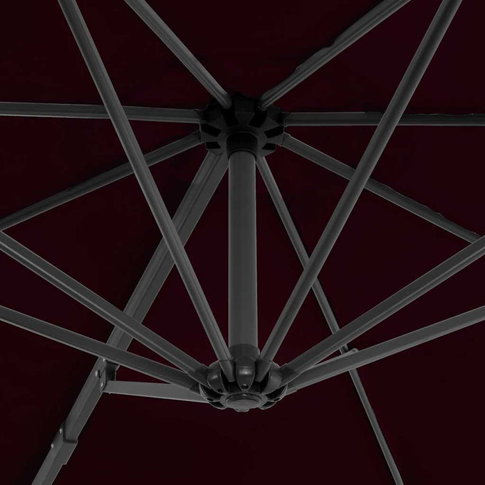 Umbrelă consolă de grădină, stâlp din aluminiu, roșu, 300 cm WALTI