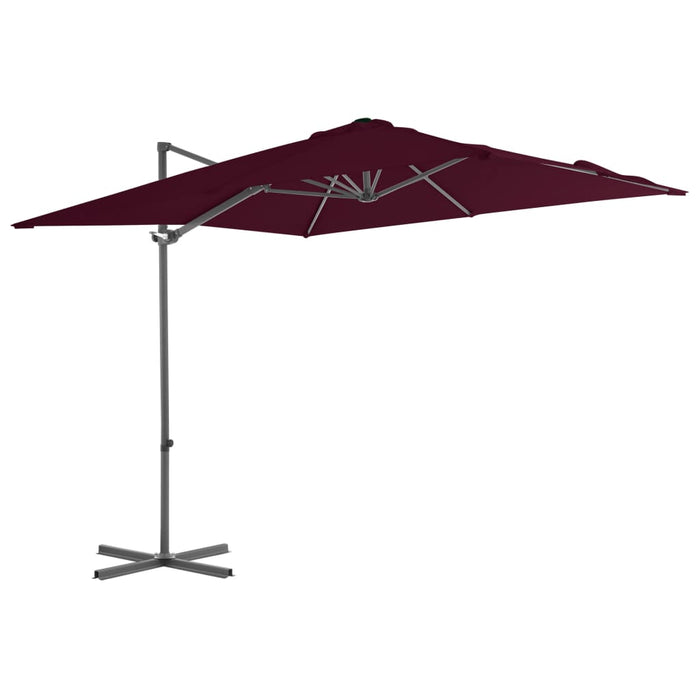 Umbrelă în consolă cu stâlp din aluminiu, bordo, 250x250 cm WALTI