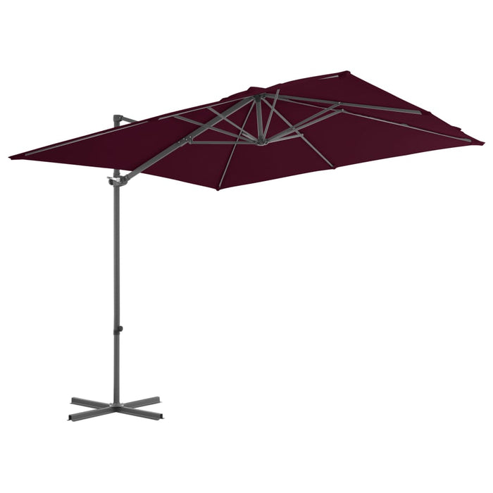 Umbrelă în consolă cu stâlp din aluminiu, bordo, 250x250 cm WALTI