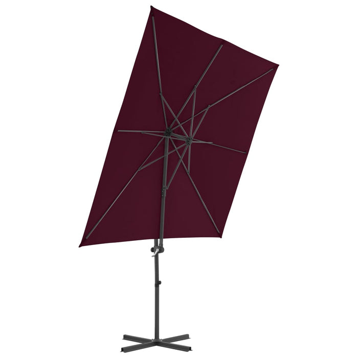 Umbrelă în consolă cu stâlp din aluminiu, bordo, 250x250 cm WALTI