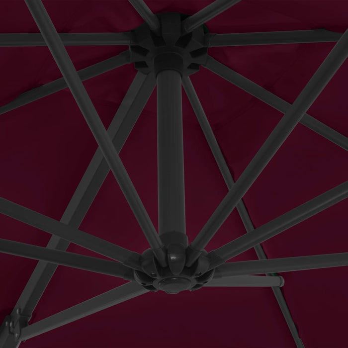 Umbrelă în consolă cu stâlp din aluminiu, bordo, 250x250 cm WALTI