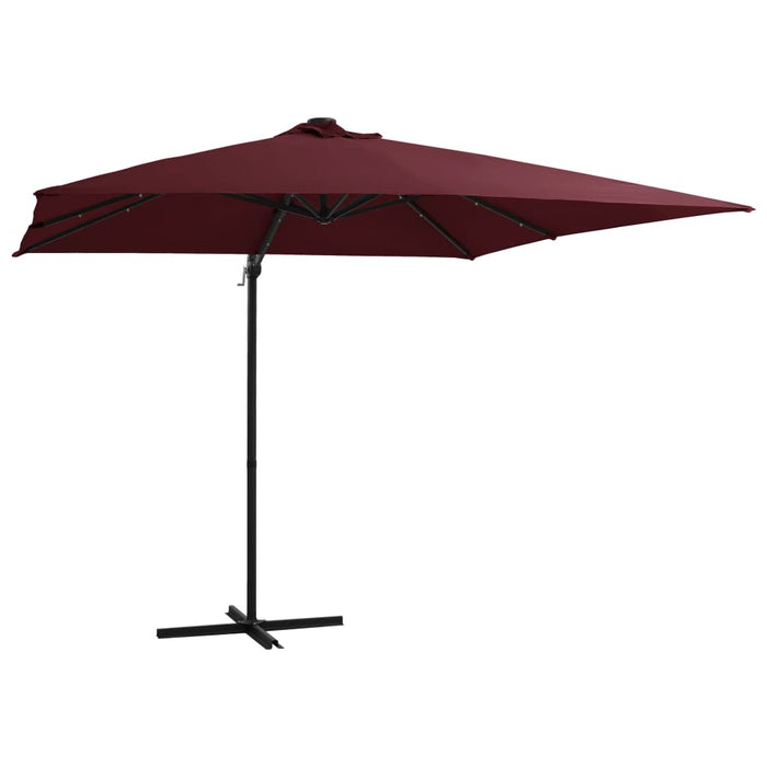 Umbrelă în consolă de grădină cu LED-uri, roșu bordo 250x250 cm - WALTI WALTI