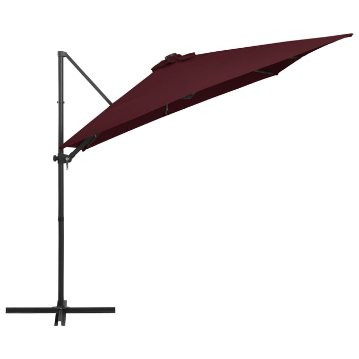 Umbrelă în consolă de grădină cu LED-uri, roșu bordo 250x250 cm - WALTI WALTI