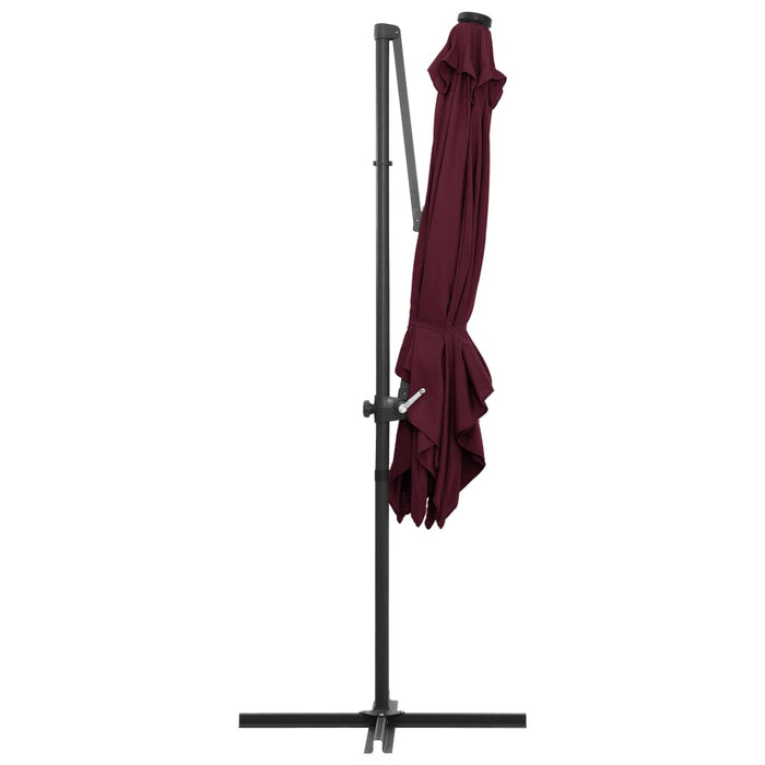 Umbrelă în consolă de grădină cu LED-uri, roșu bordo 250x250 cm - WALTI WALTI