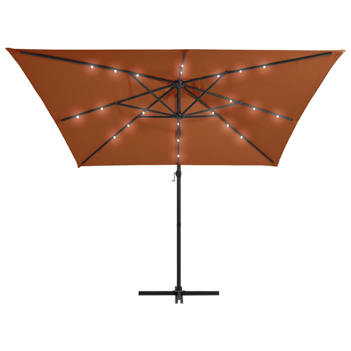 Umbrelă în consolă de grădină cu LED-uri, cărămiziu, 250x250 cm - WALTI WALTI