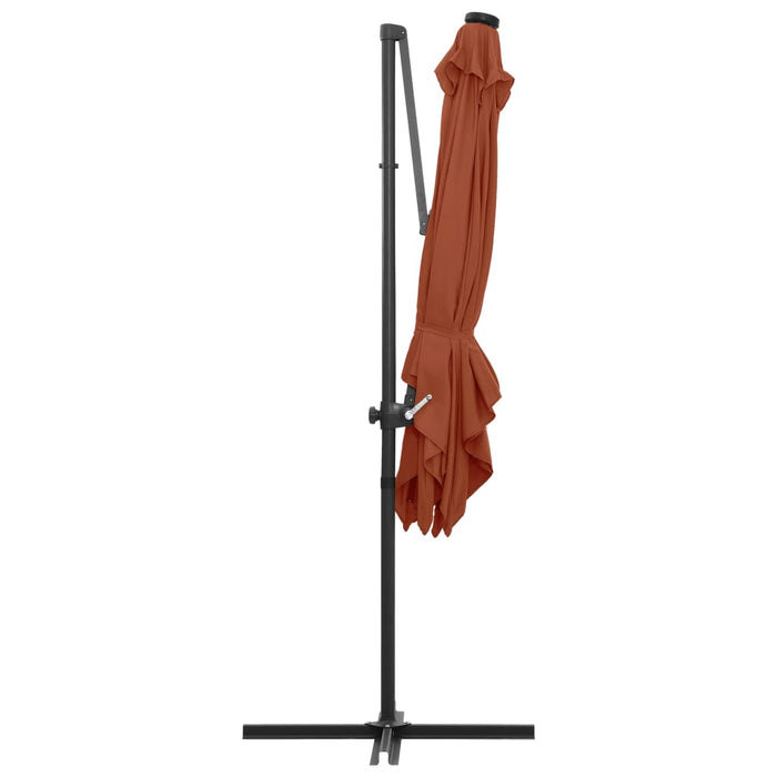 Umbrelă în consolă de grădină cu LED-uri, cărămiziu, 250x250 cm - WALTI WALTI