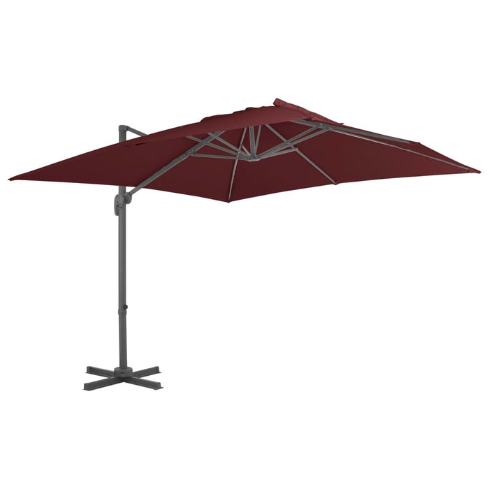 Umbrelă în consolă cu stâlp din aluminiu, bordo, 400x300 cm - WALTI WALTI