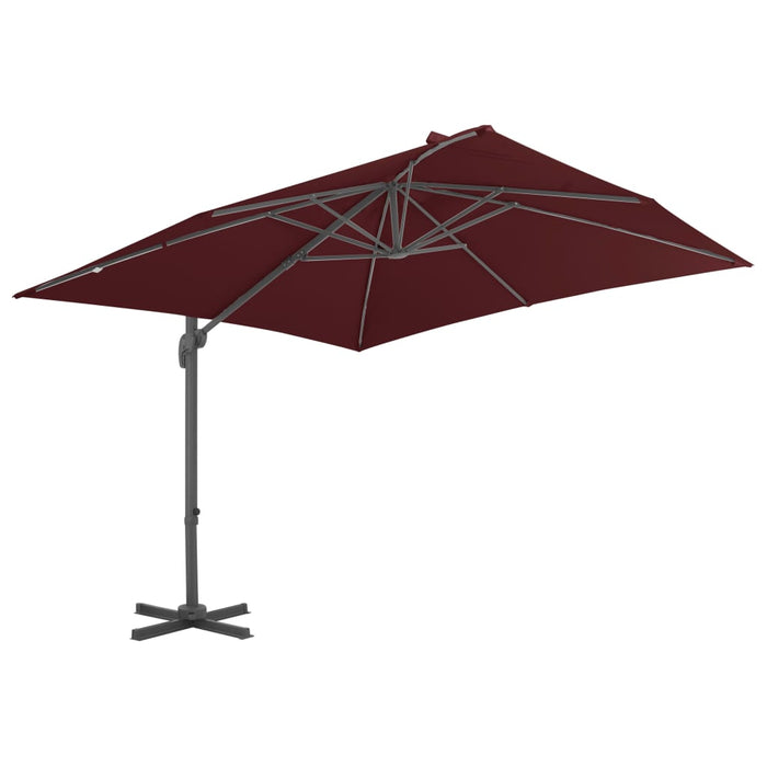 Umbrelă în consolă cu stâlp din aluminiu, bordo, 400x300 cm - WALTI WALTI
