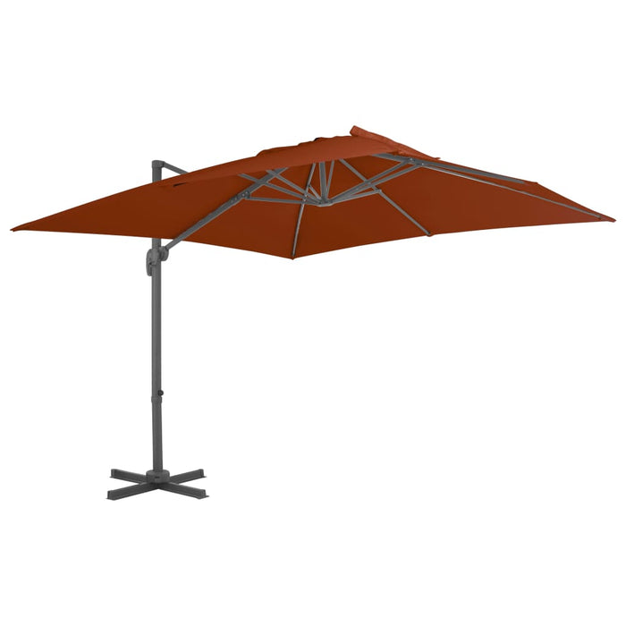 Umbrelă în consolă cu stâlp din aluminiu, cărămiziu, 300x300 cm WALTI