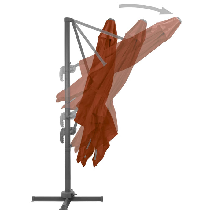 Umbrelă în consolă cu stâlp din aluminiu, cărămiziu, 300x300 cm WALTI