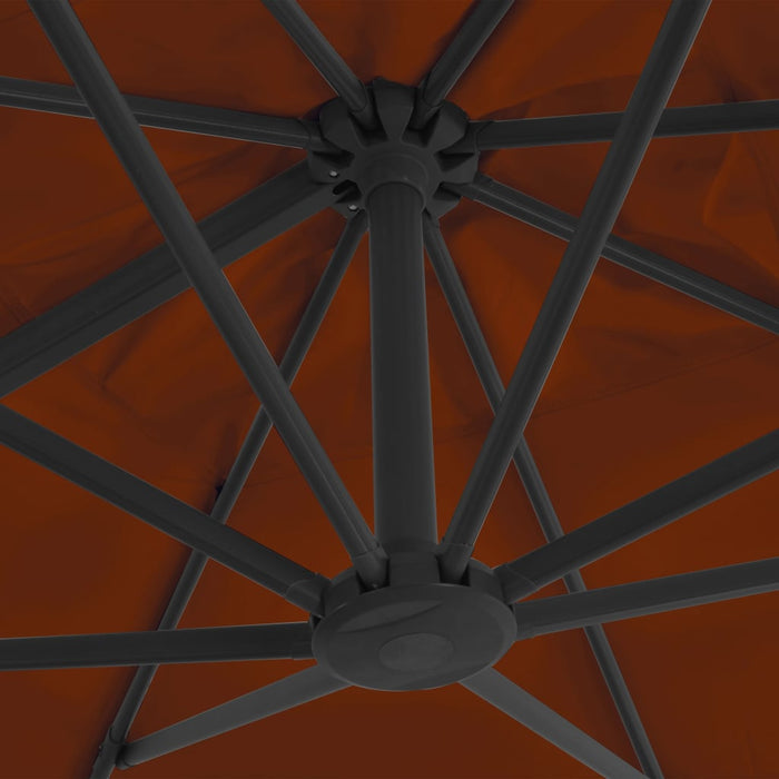 Umbrelă în consolă cu stâlp din aluminiu, cărămiziu, 300x300 cm WALTI