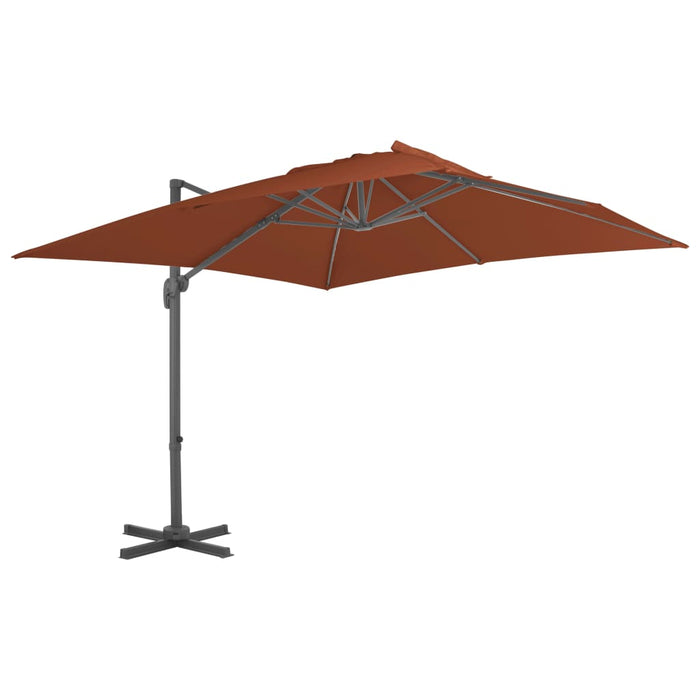 Umbrelă de grădină cantilever cu stâlp din aluminiu, teracotă, 400x300 cm WALTI