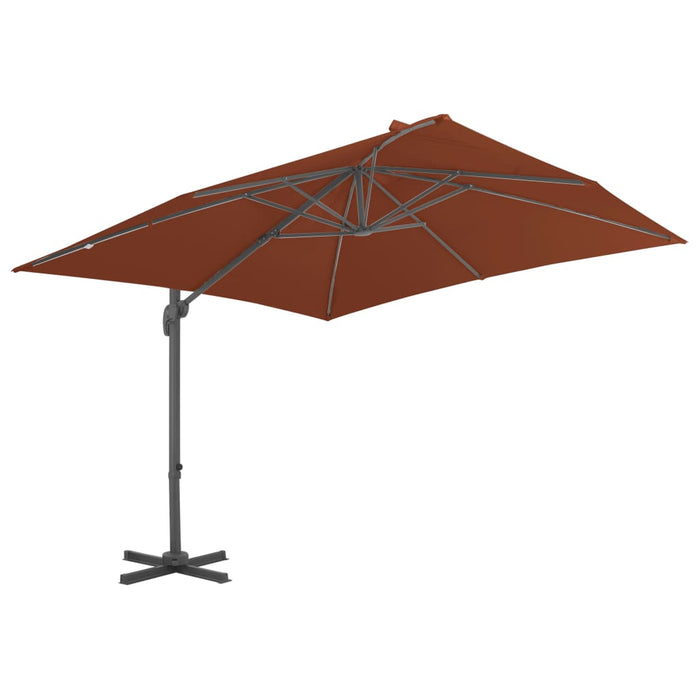 Umbrelă de grădină cantilever cu stâlp din aluminiu, teracotă, 400x300 cm WALTI