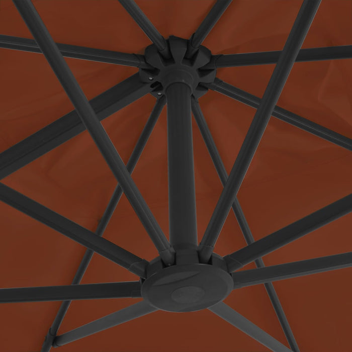 Umbrelă de grădină cantilever cu stâlp din aluminiu, teracotă, 400x300 cm WALTI