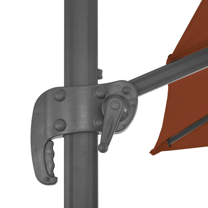 Umbrelă de grădină cantilever cu stâlp din aluminiu, teracotă, 400x300 cm WALTI