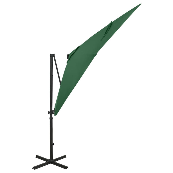 Umbrelă în consolă cu stâlp și LED-uri, verde, 250 cm - WALTI WALTI