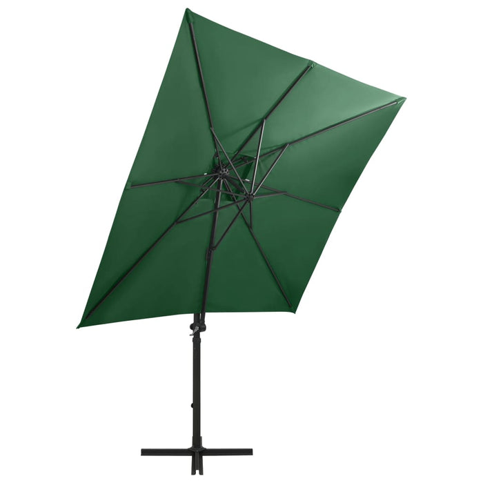 Umbrelă în consolă cu stâlp și LED-uri, verde, 250 cm - WALTI WALTI