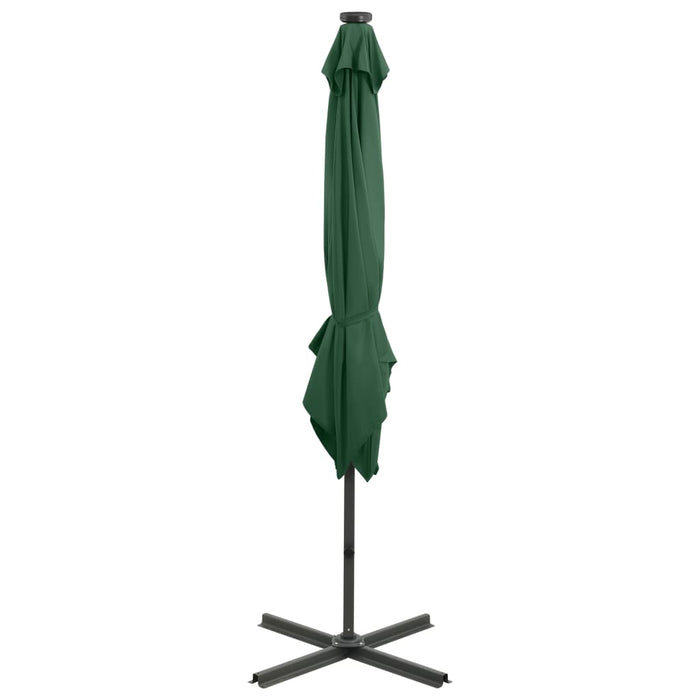 Umbrelă în consolă cu stâlp și LED-uri, verde, 250 cm - WALTI WALTI