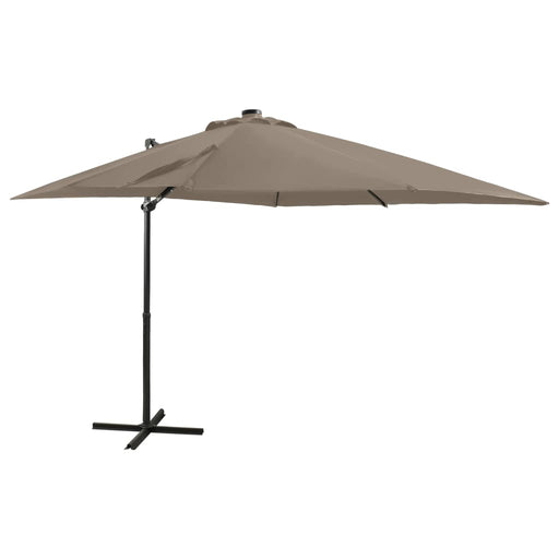 Umbrelă în consolă cu stâlp și LED-uri, taupe, 250 cm - WALTI WALTI