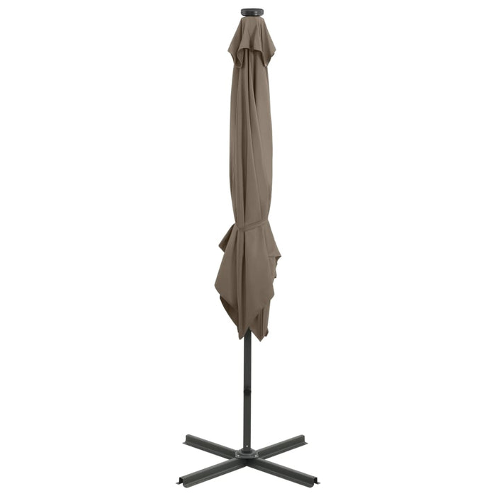 Umbrelă în consolă cu stâlp și LED-uri, taupe, 250 cm - WALTI WALTI